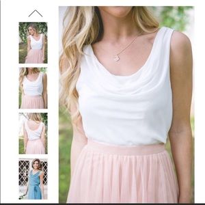 Revelry Adele White Chiffon Top